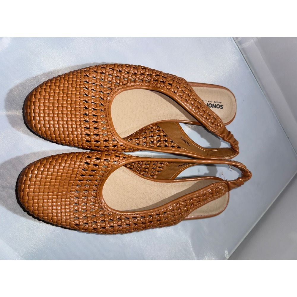 Sonoma Goods For Life Woven Slingback Flats Tan Brown JILLYTAN 7.5 MED